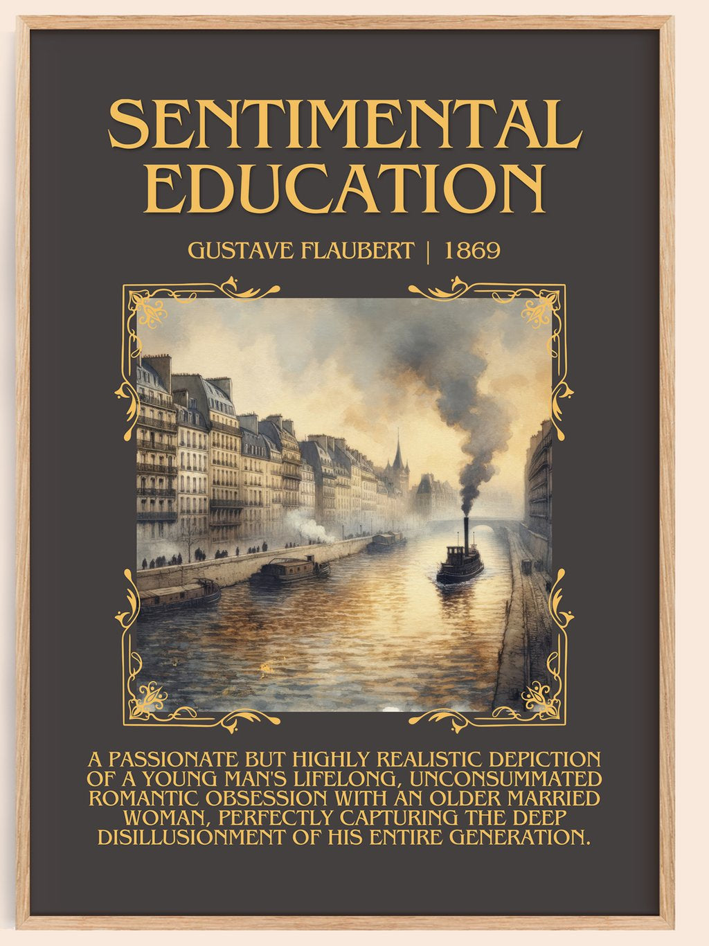 Sentimental Education Minimalist Book Poster by Gustave Flaubert – book poster