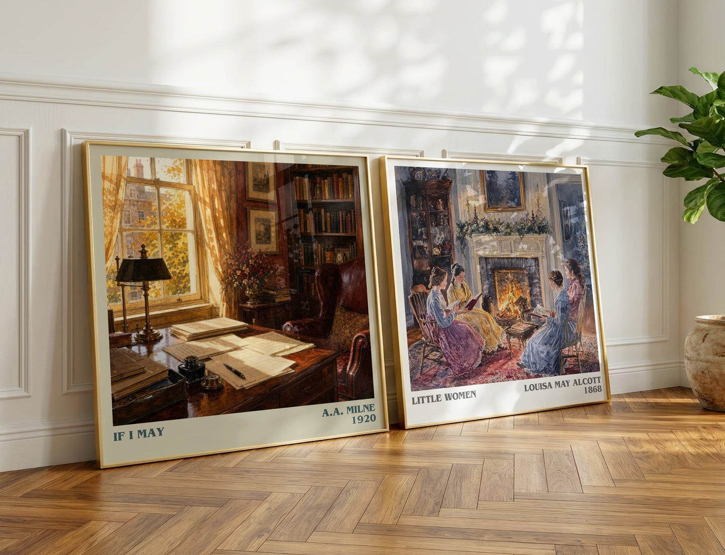 If I May literary print on bookshelf – A.A. Milne fan gift