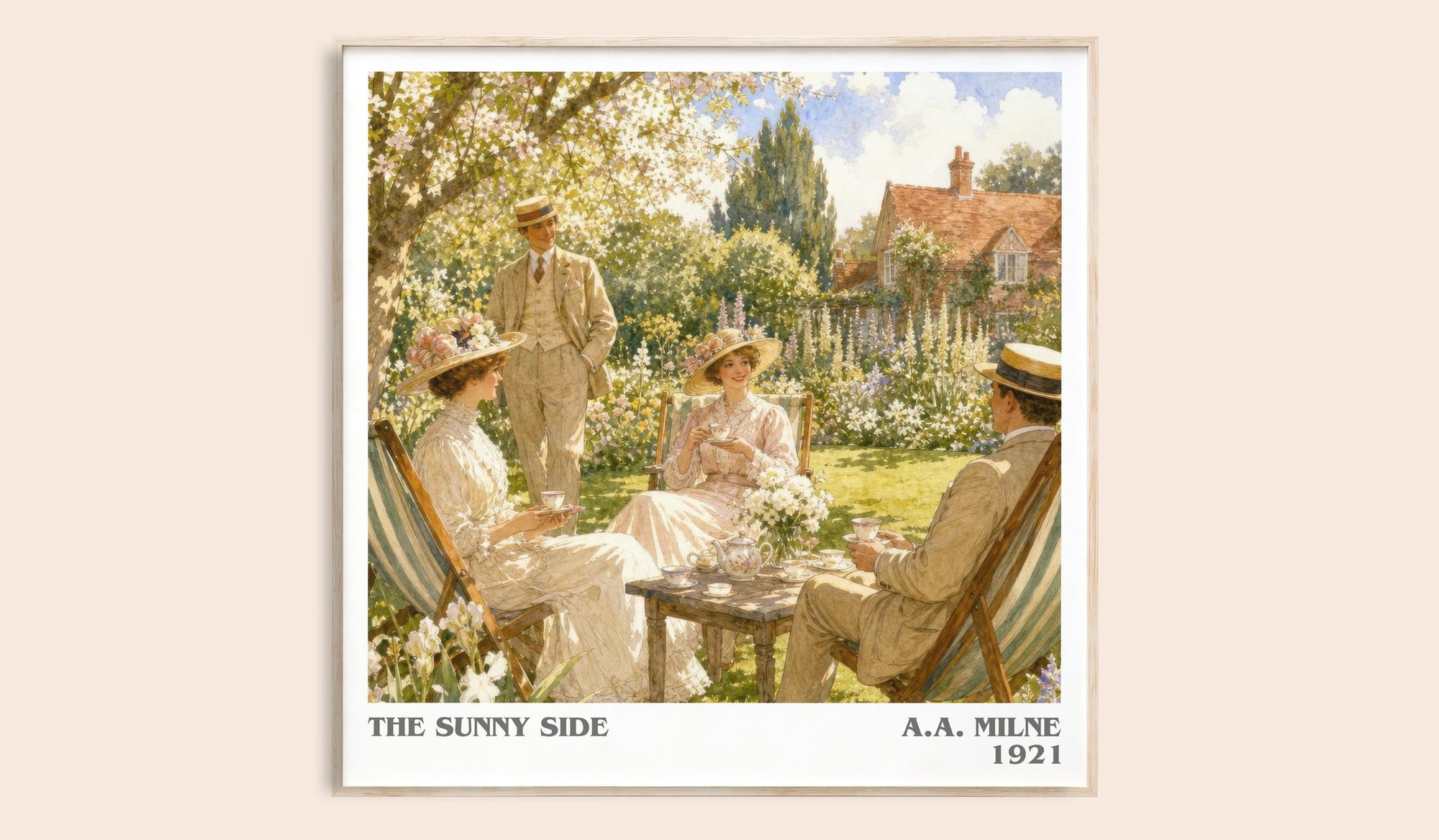 The Sunny Side literary book poster by A.A. Milne – framed literary art print