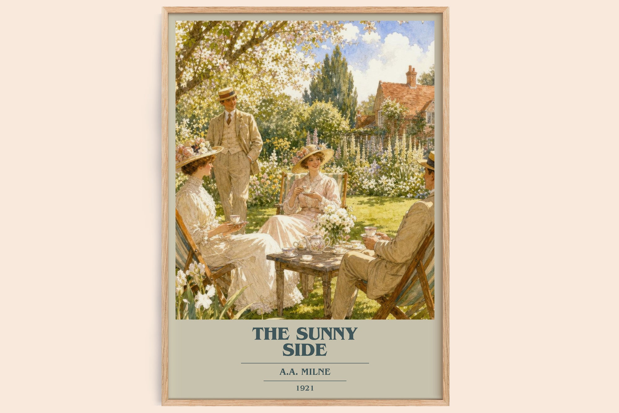 The Sunny Side book cover book poster by A.A. Milne – framed literary art print