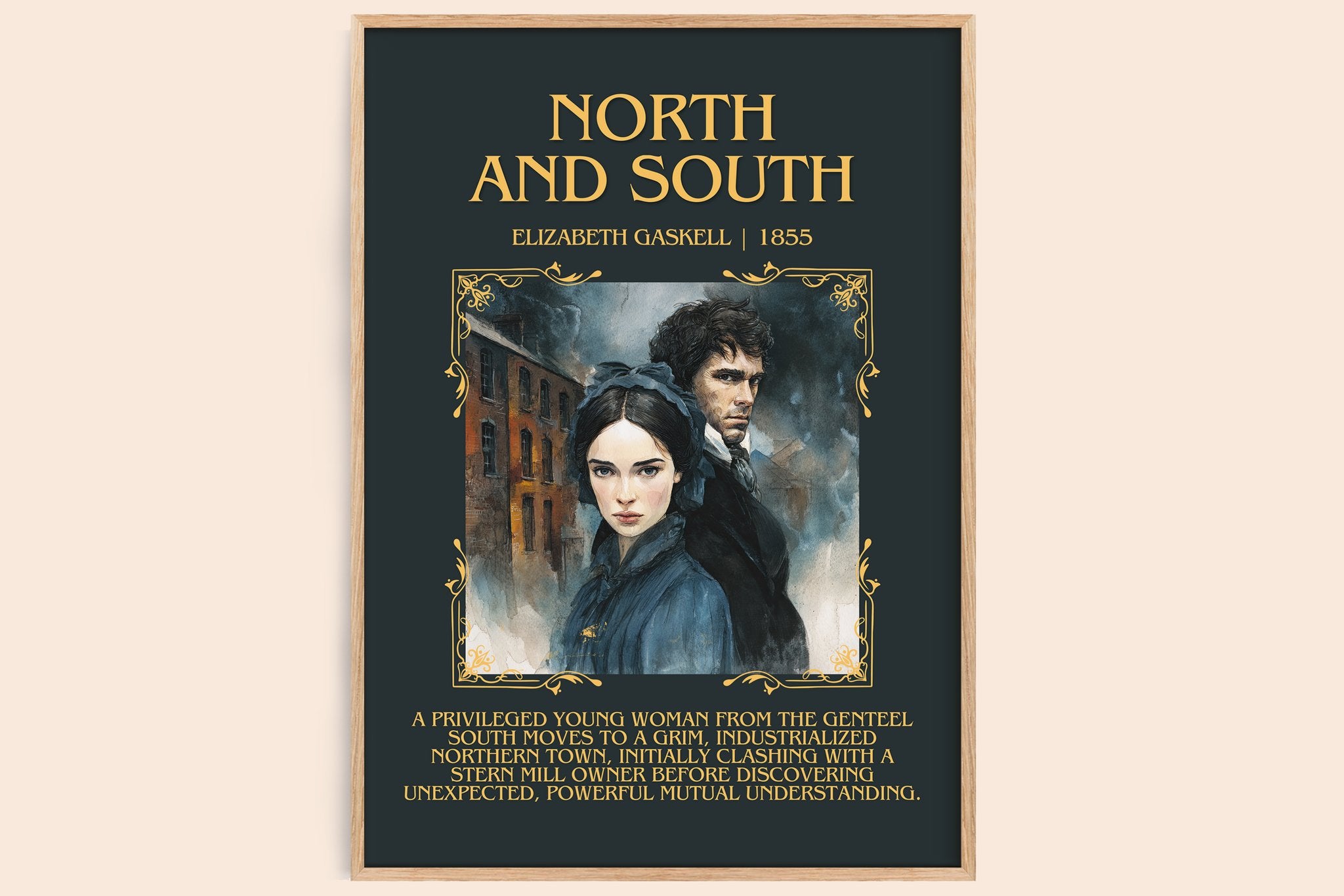 North And South Minimalist Book Poster by Elizabeth Gaskell