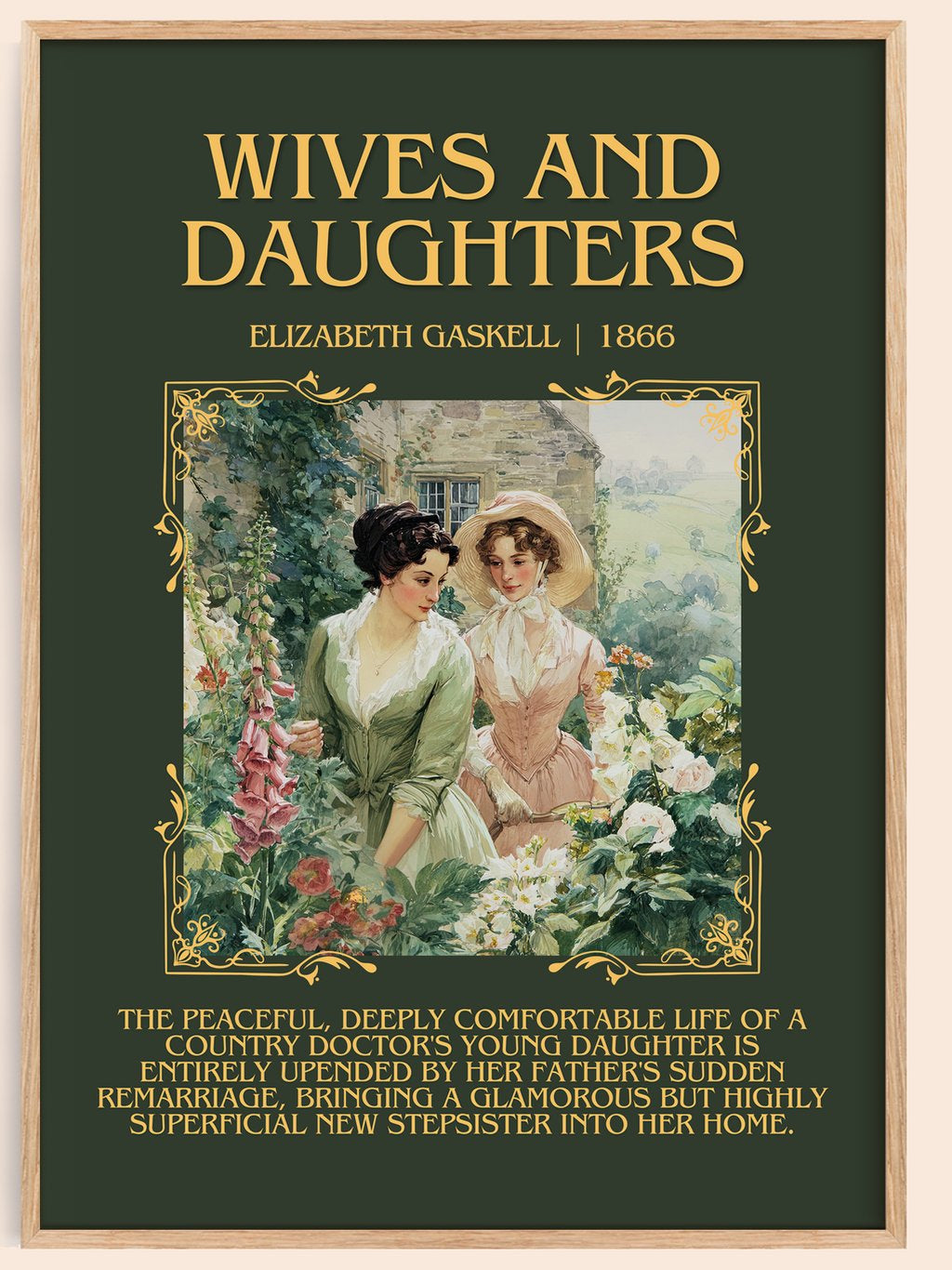 Wives And Daughters Minimalist Book Poster by Elizabeth Gaskell – book poster