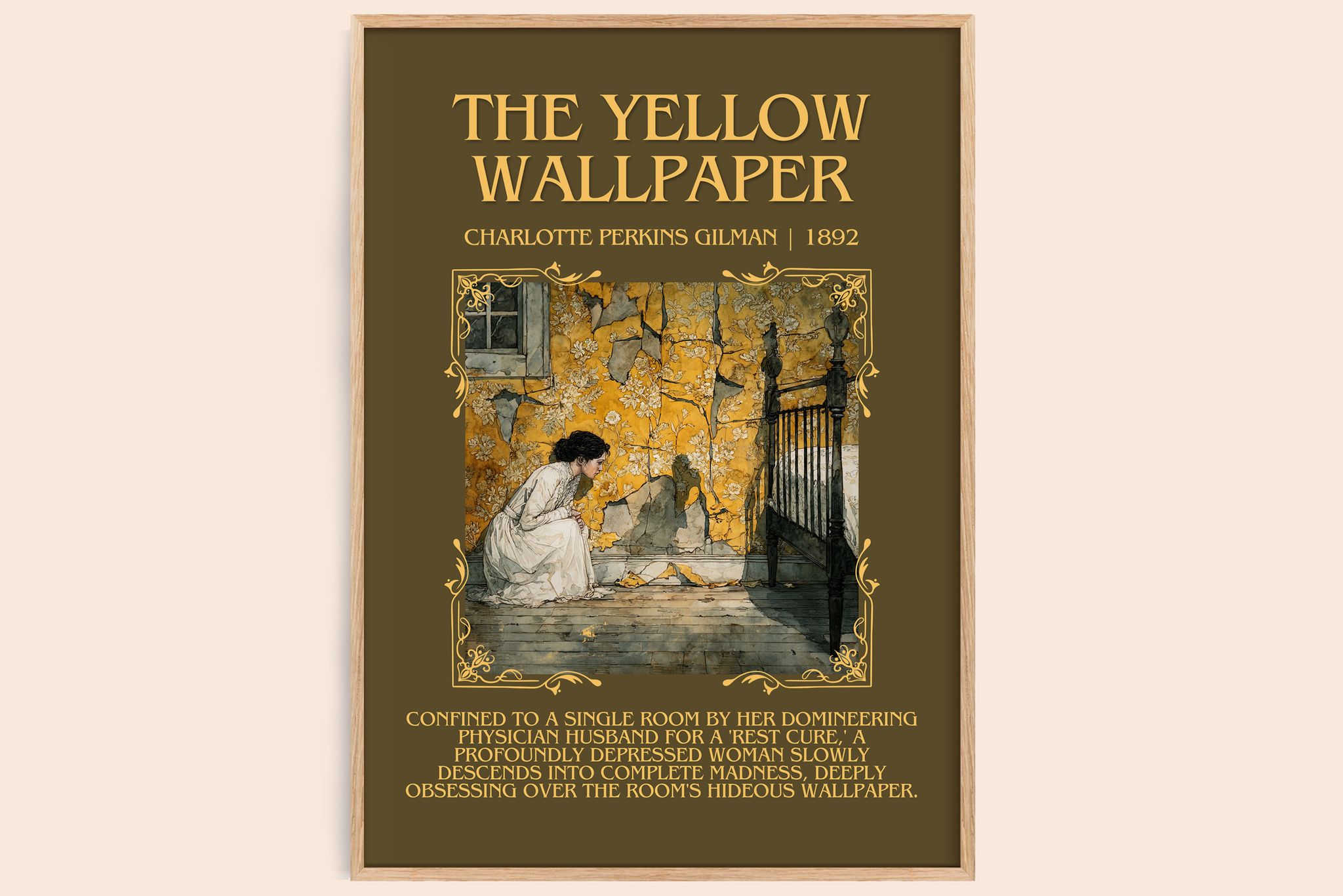 Yellow Wallpaper Minimalist Book Poster by Charlotte Perkins Gilman
