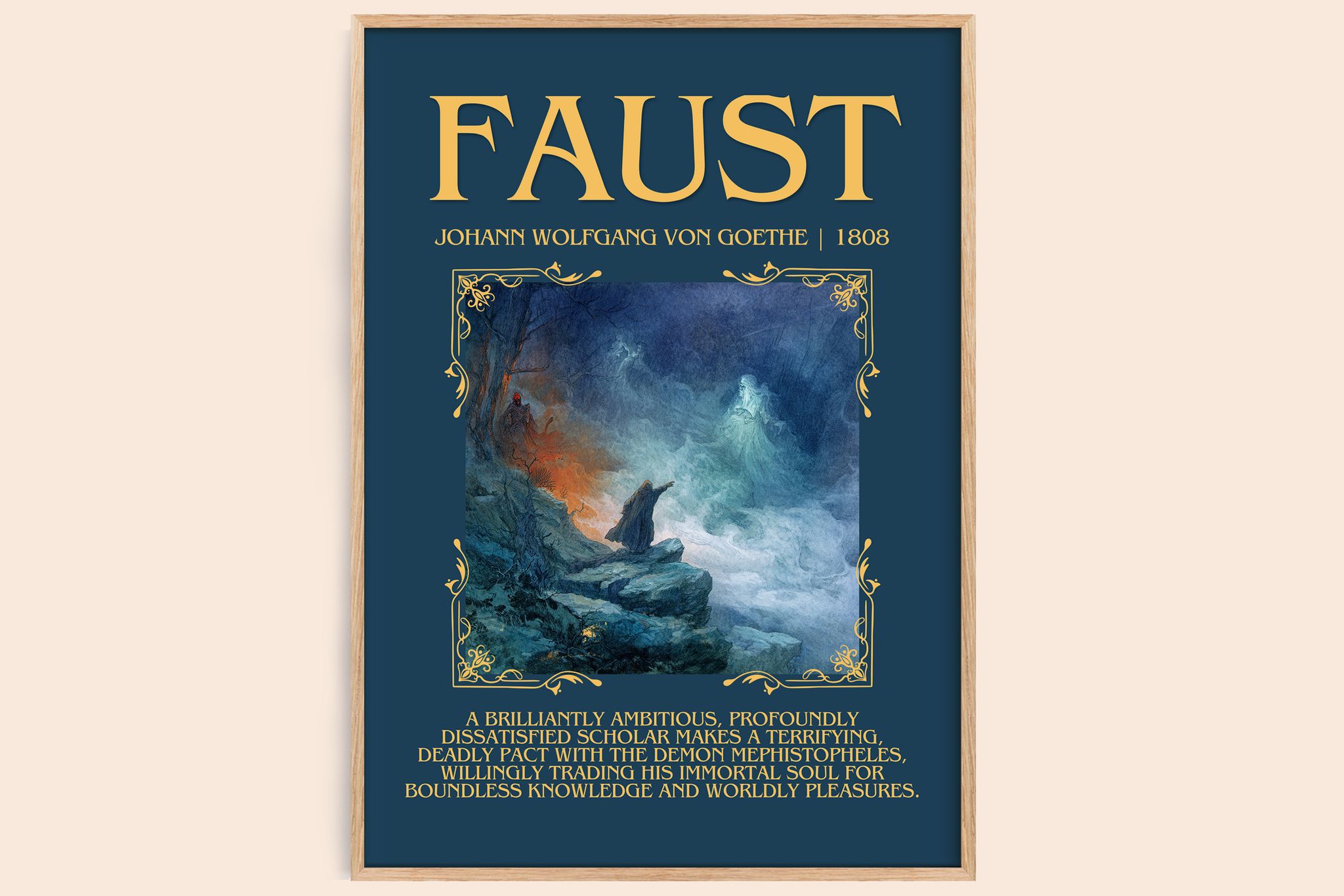 Faust Minimalist Book Poster by Johann Wolfgang Von Goethe