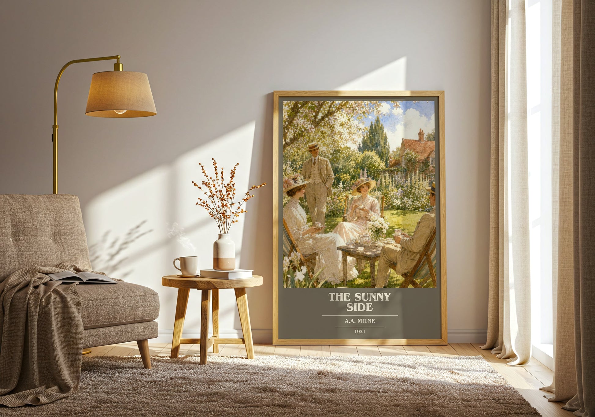 The Sunny Side book cover print on bookshelf – A.A. Milne fan gift