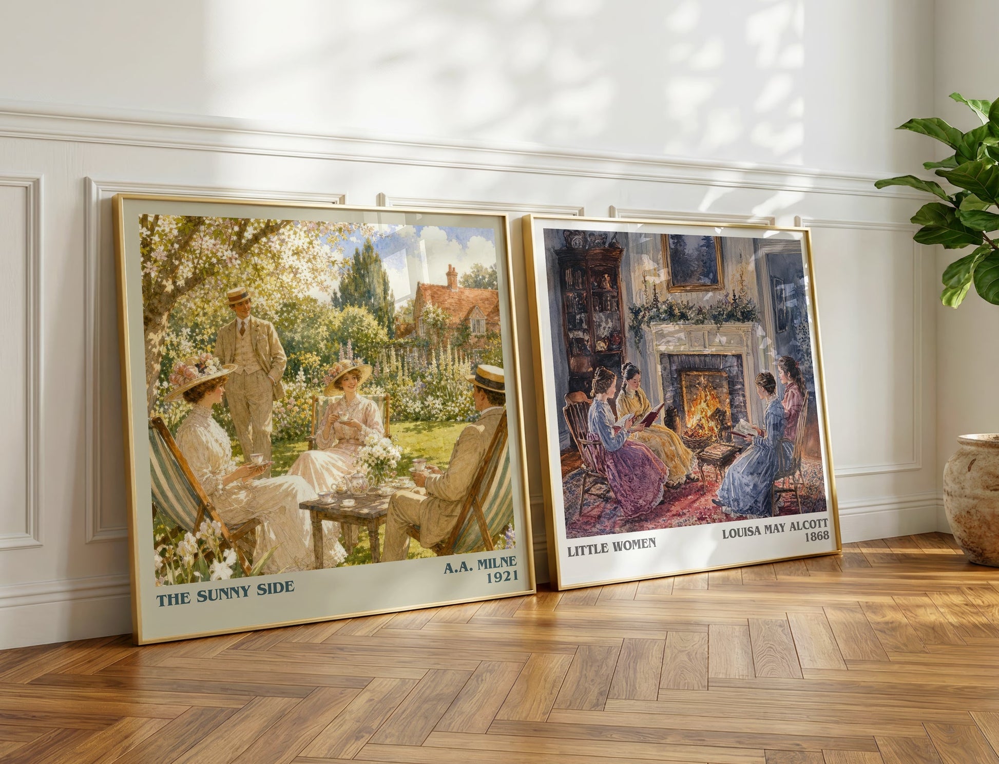 The Sunny Side literary print on bookshelf – A.A. Milne fan gift