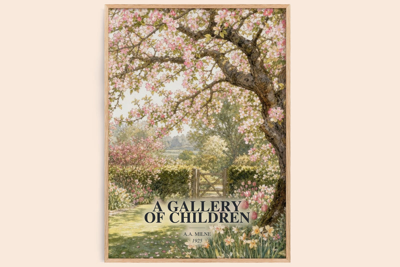A Gallery Of Children watercolour book poster by A.A. Milne – framed literary art print
