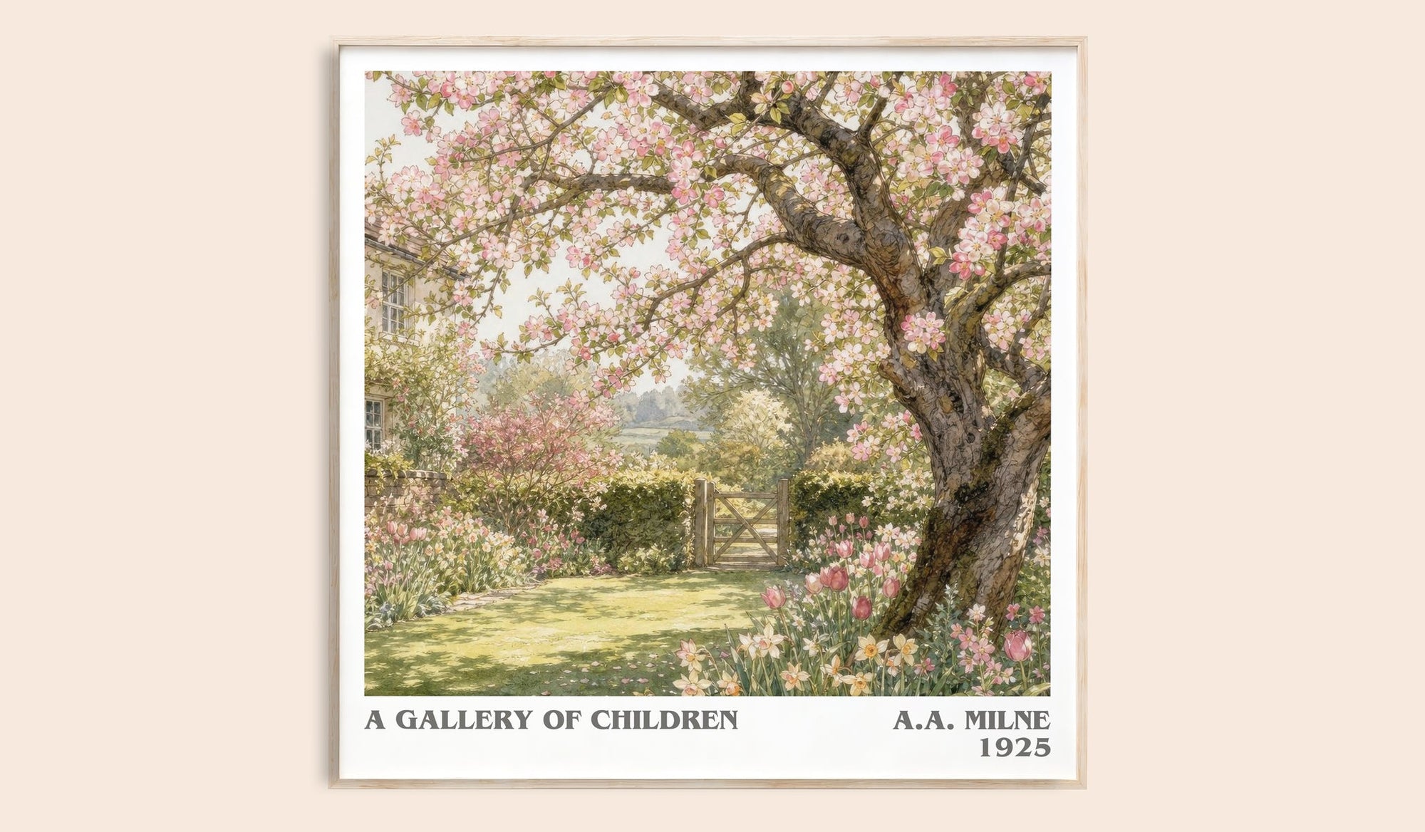 A Gallery Of Children literary book poster by A.A. Milne – framed literary art print