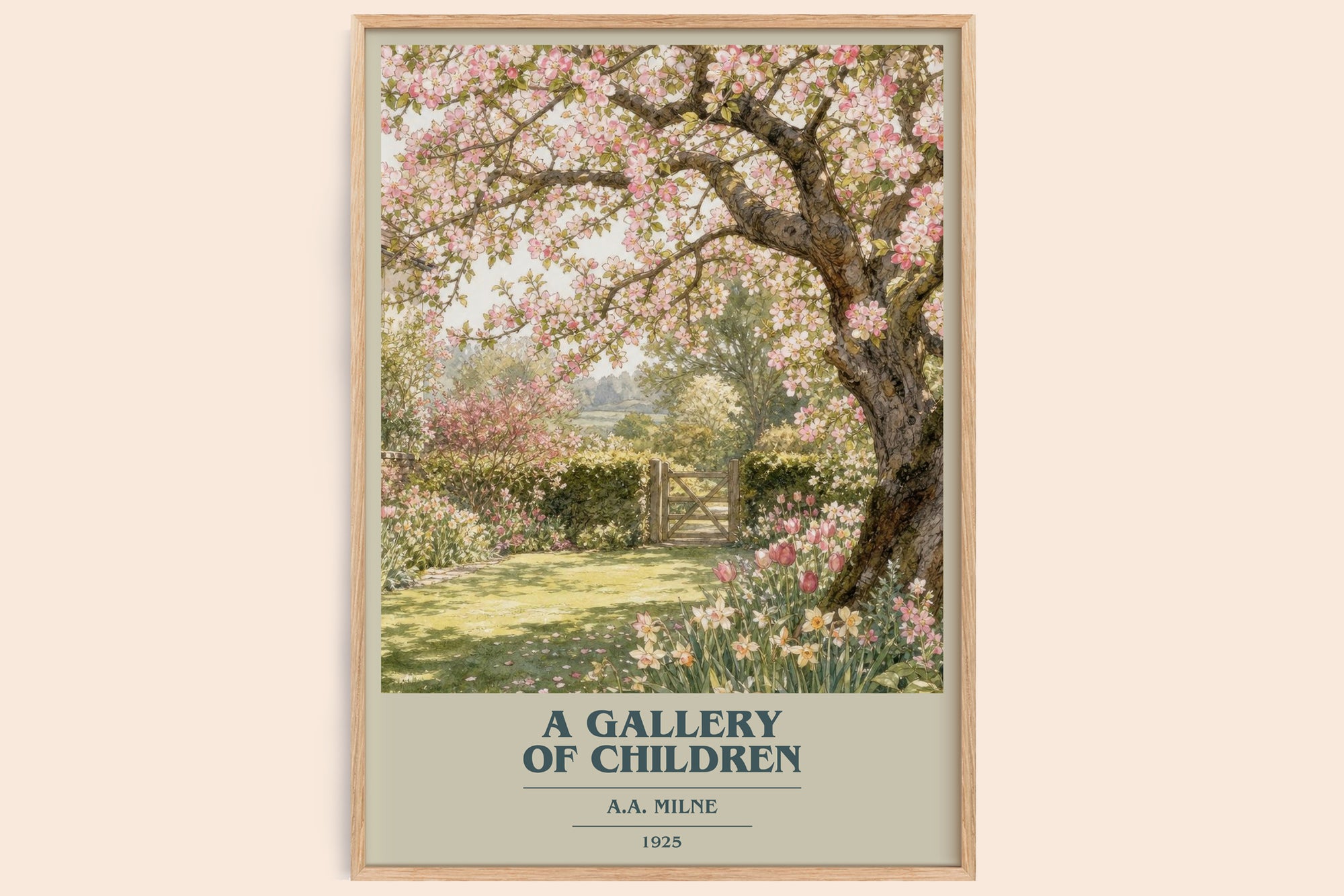 A Gallery Of Children book cover book poster by A.A. Milne – framed literary art print