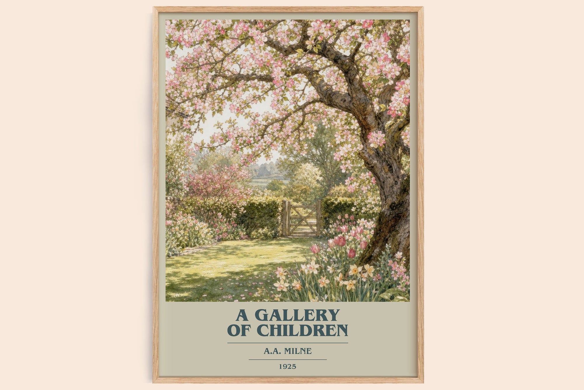 A Gallery Of Children book cover book poster by A.A. Milne – framed literary art print