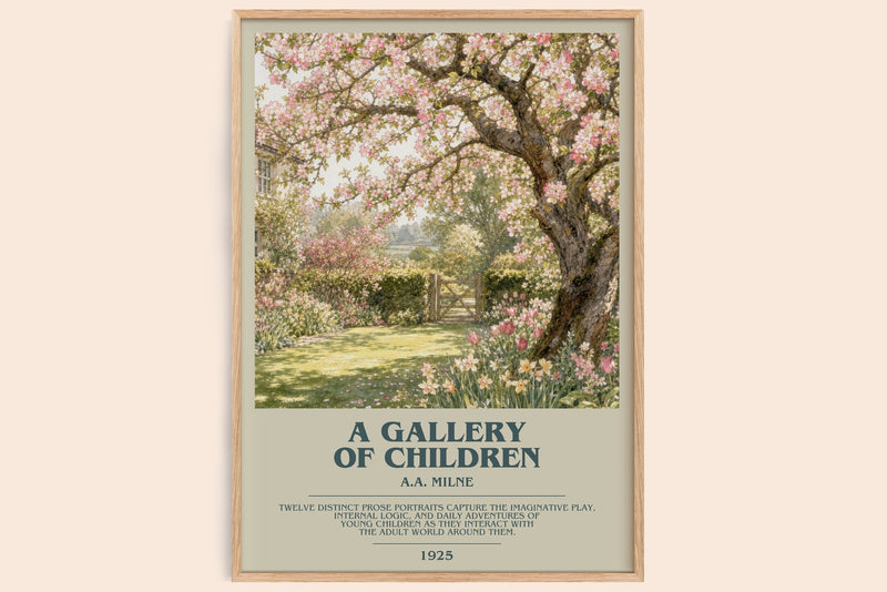 A Gallery Of Children bookish book poster by A.A. Milne – framed literary art print