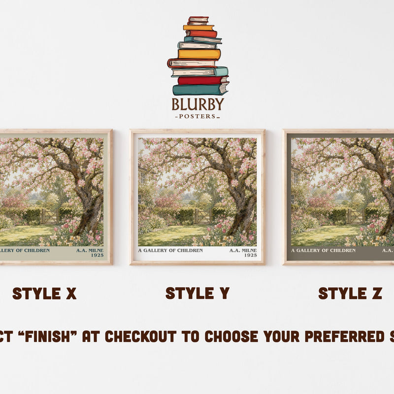 A Gallery Of Children literary print in frame leaning in hallway – childrens wall art