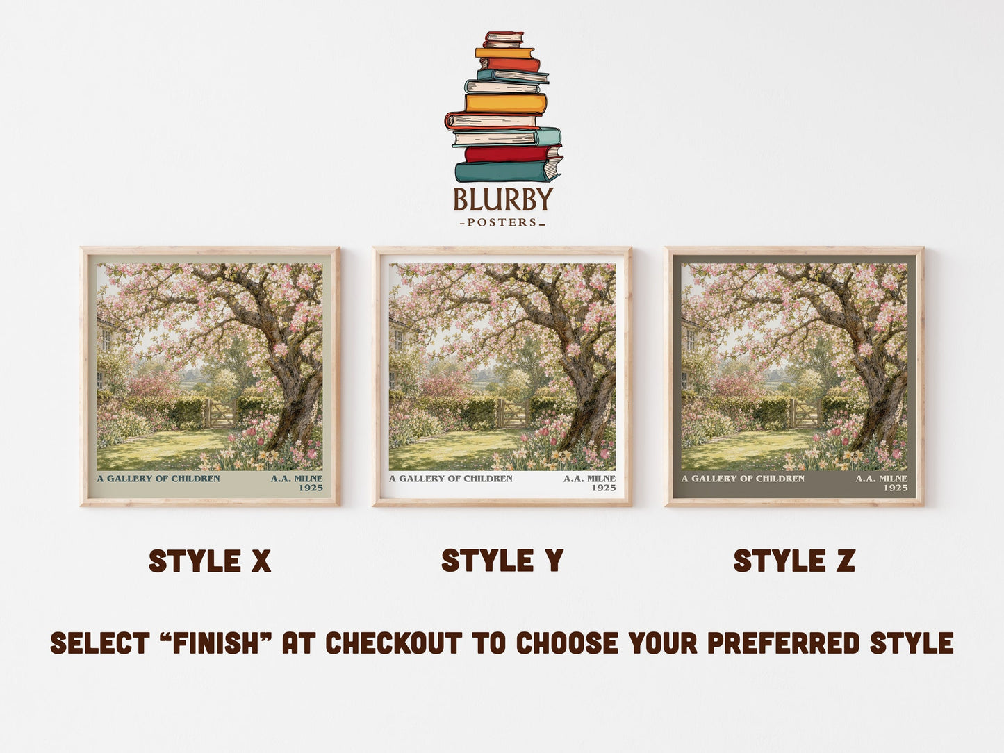A Gallery Of Children literary print in frame leaning in hallway – childrens wall art