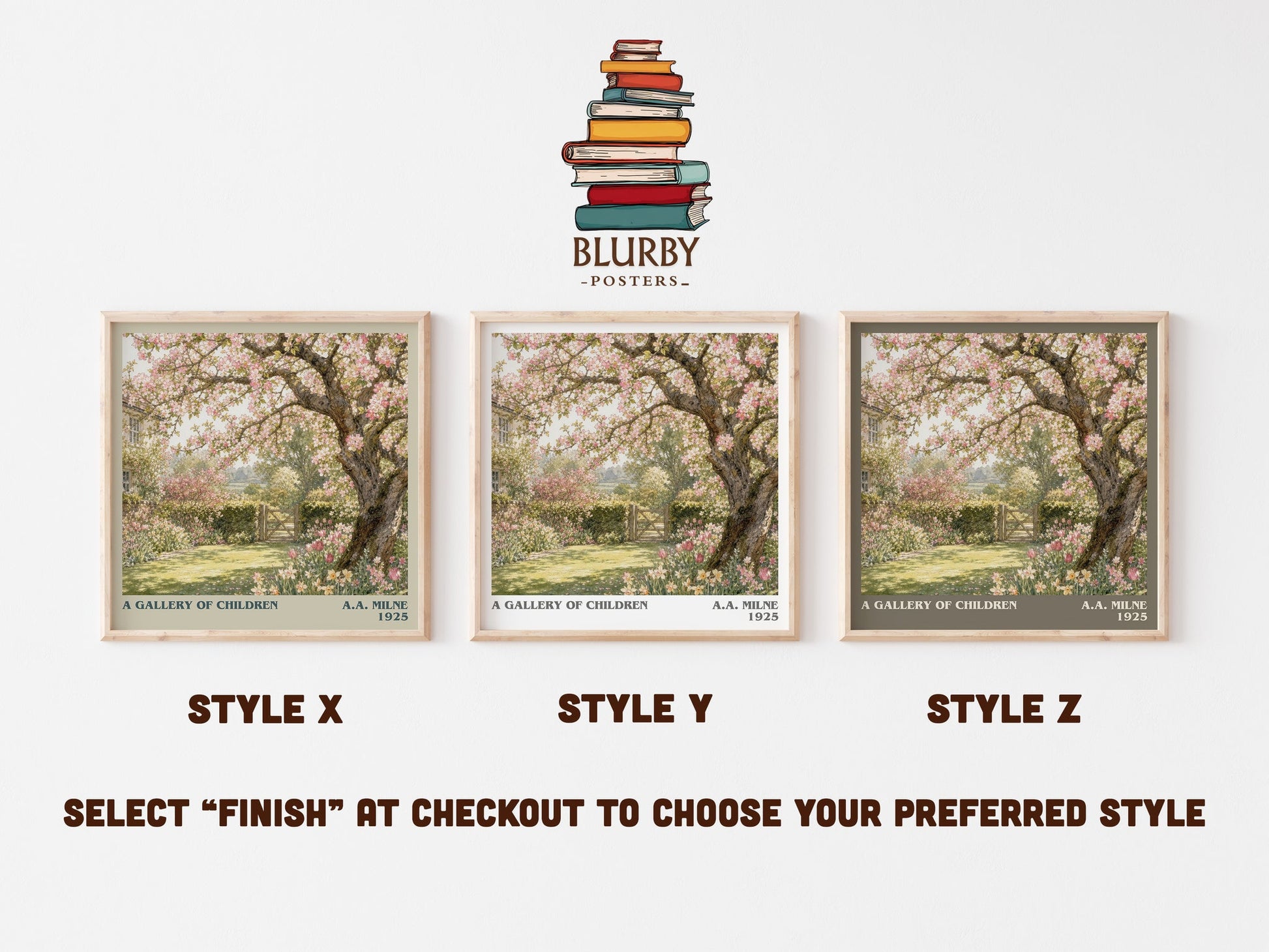 A Gallery Of Children literary print in frame leaning in hallway – childrens wall art