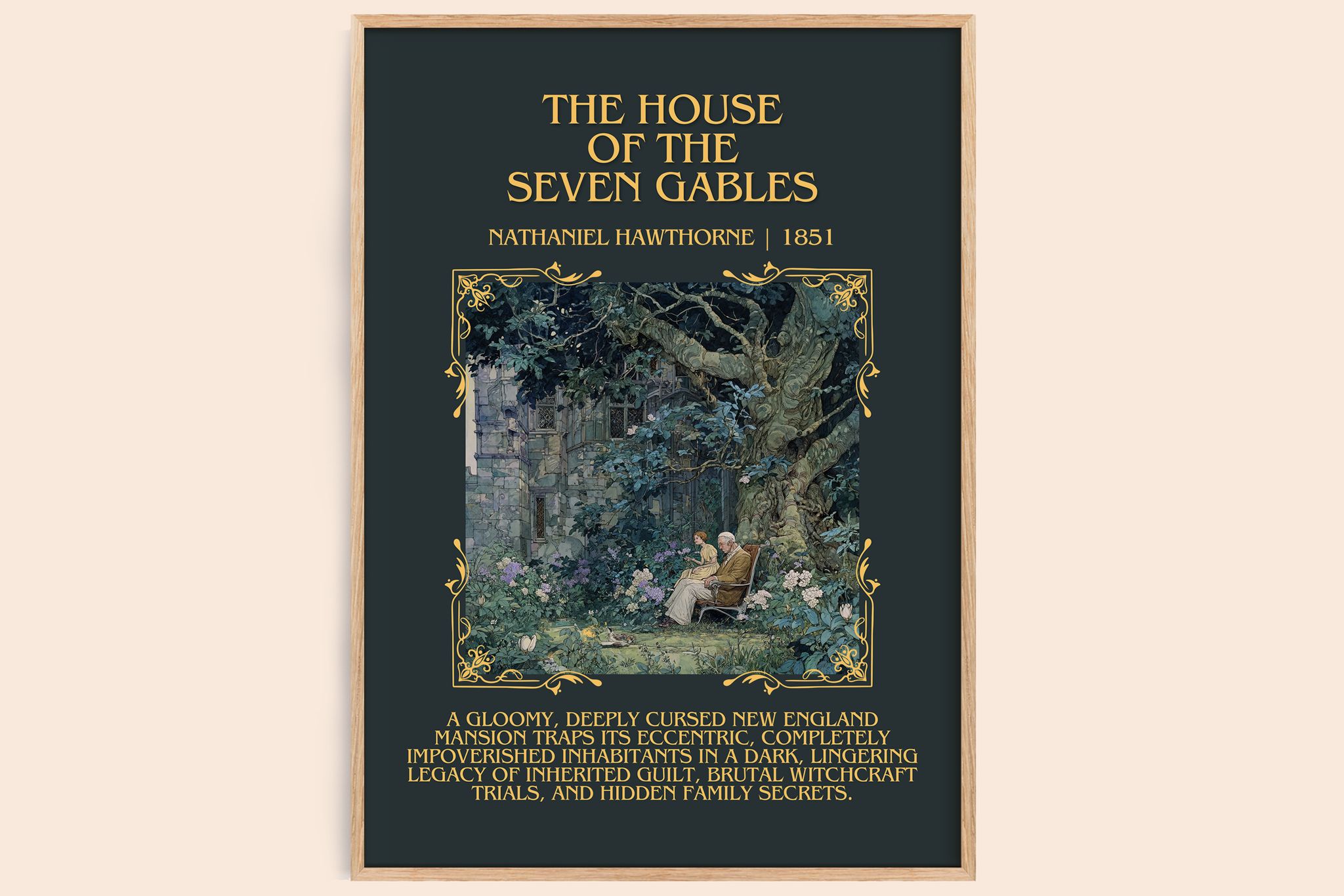 House Of The Seven Gables Minimalist Book Poster by N. Hawthorne