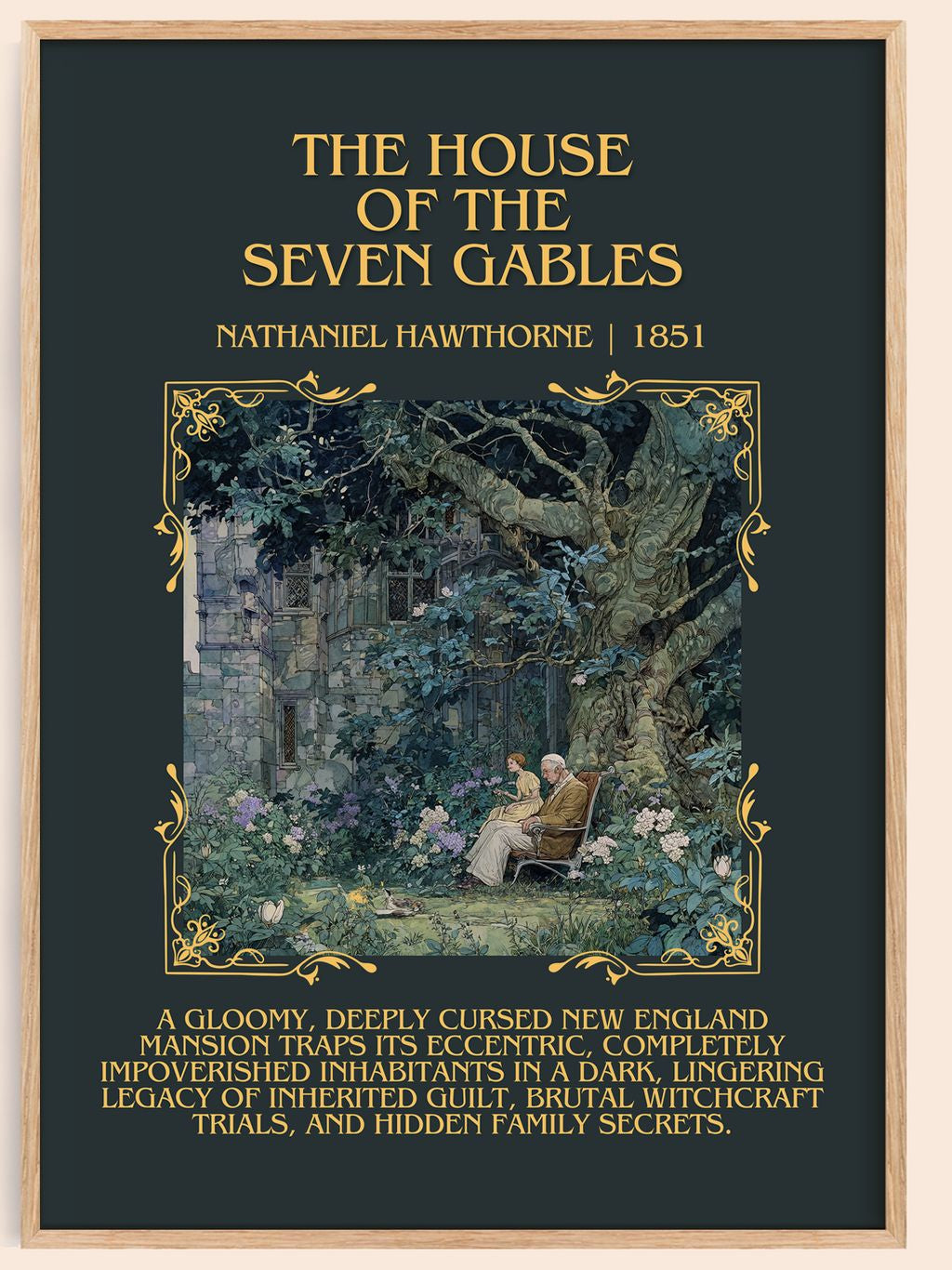 House Of The Seven Gables Minimalist Book Poster by N. Hawthorne – book poster