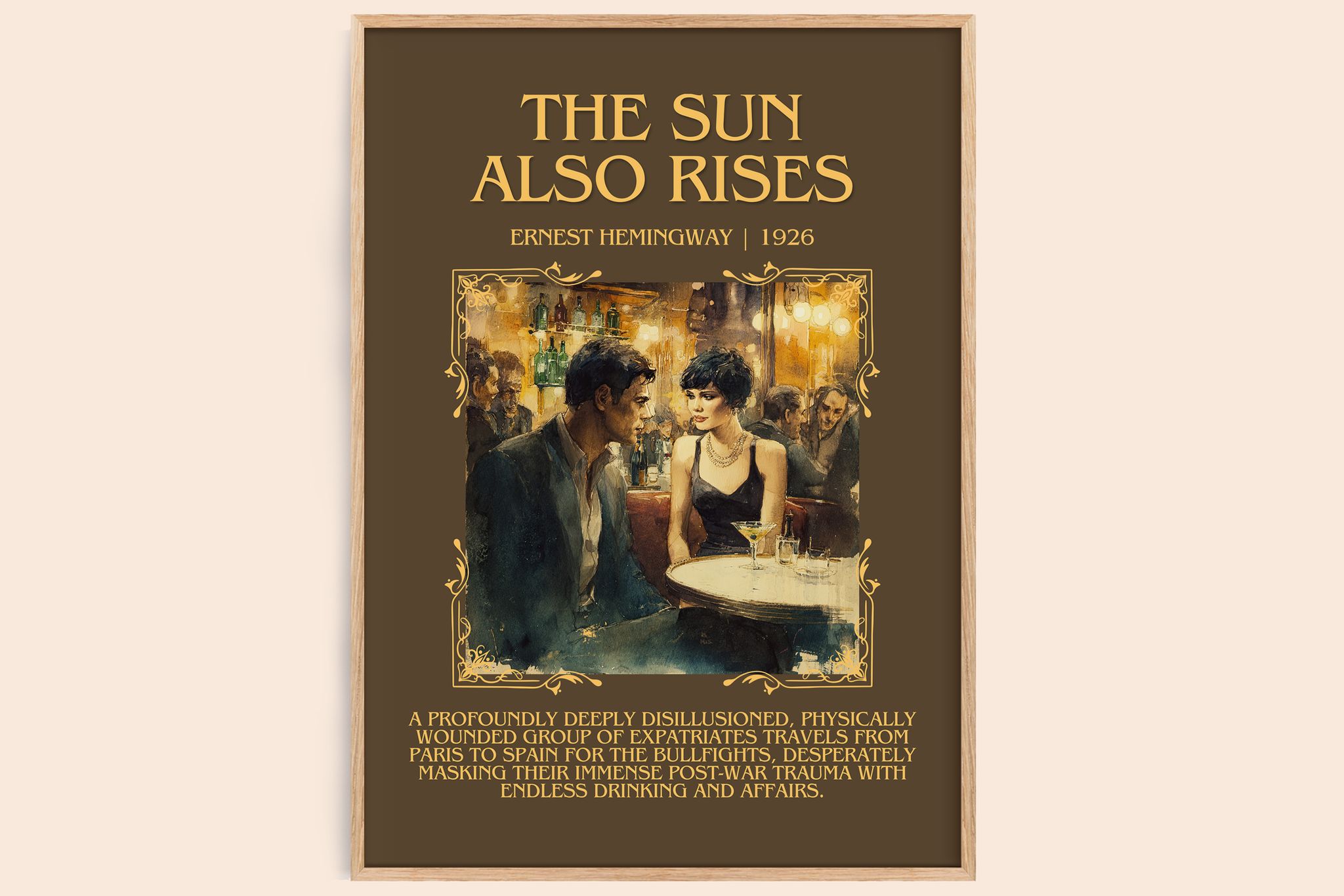 The Sun Also Rises Minimalist Book Poster by Ernest Hemingway