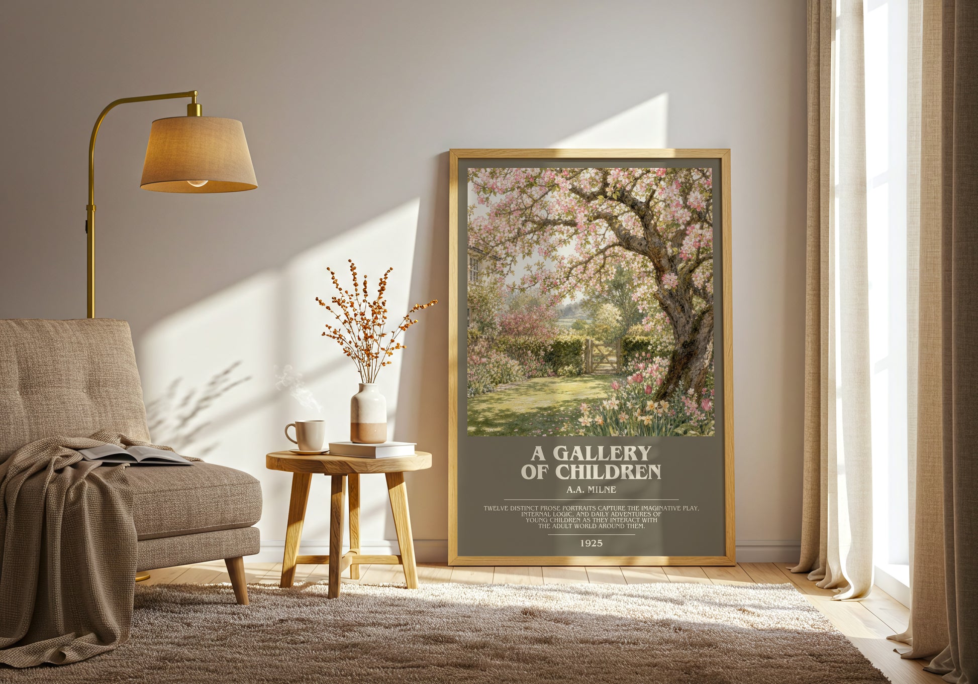 A Gallery Of Children bookish print on bookshelf – A.A. Milne fan gift