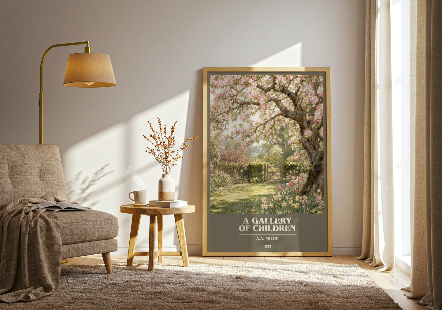 A Gallery Of Children book cover print on bookshelf – A.A. Milne fan gift