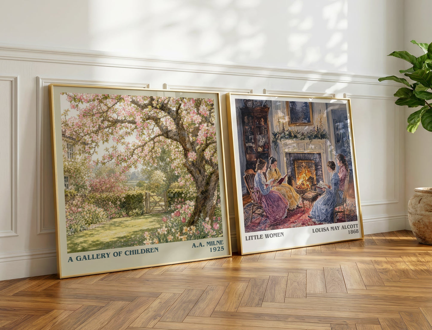 A Gallery Of Children literary print on bookshelf – A.A. Milne fan gift