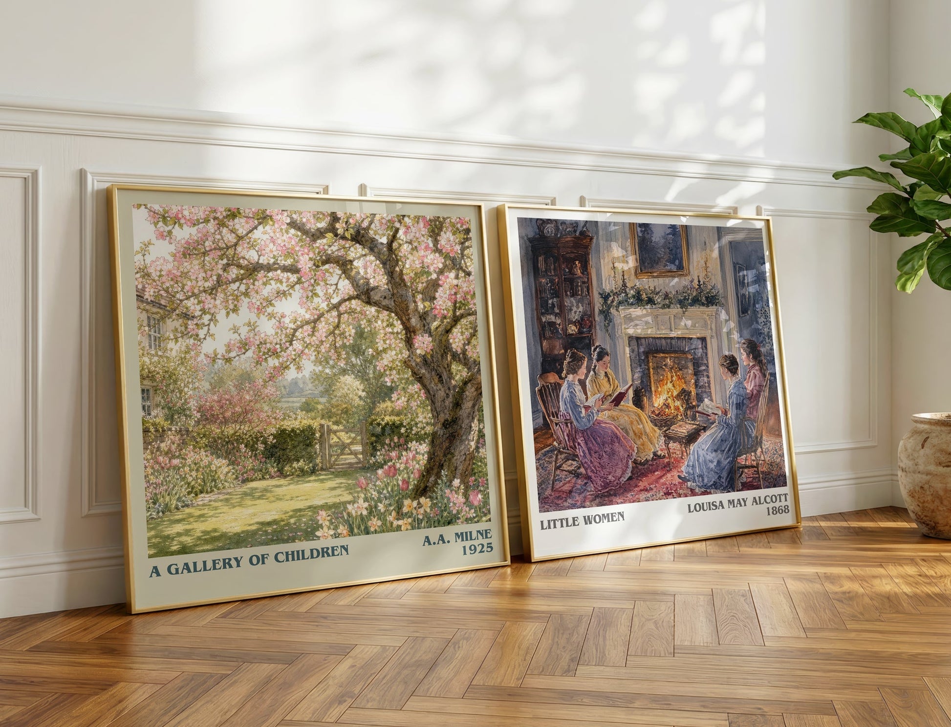 A Gallery Of Children literary print on bookshelf – A.A. Milne fan gift