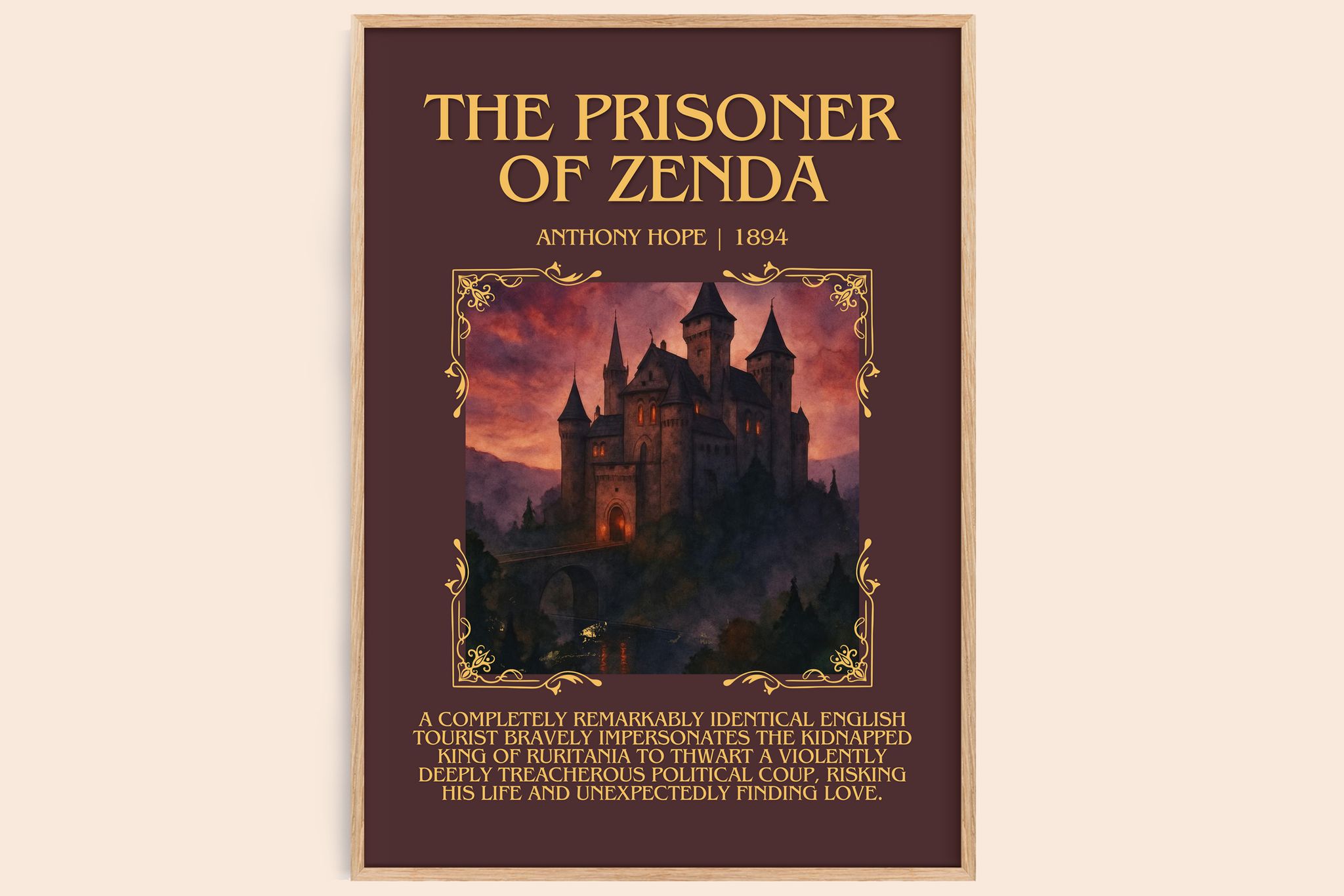 The Prisoner Of Zenda Minimalist Book Poster by Anthony Hope