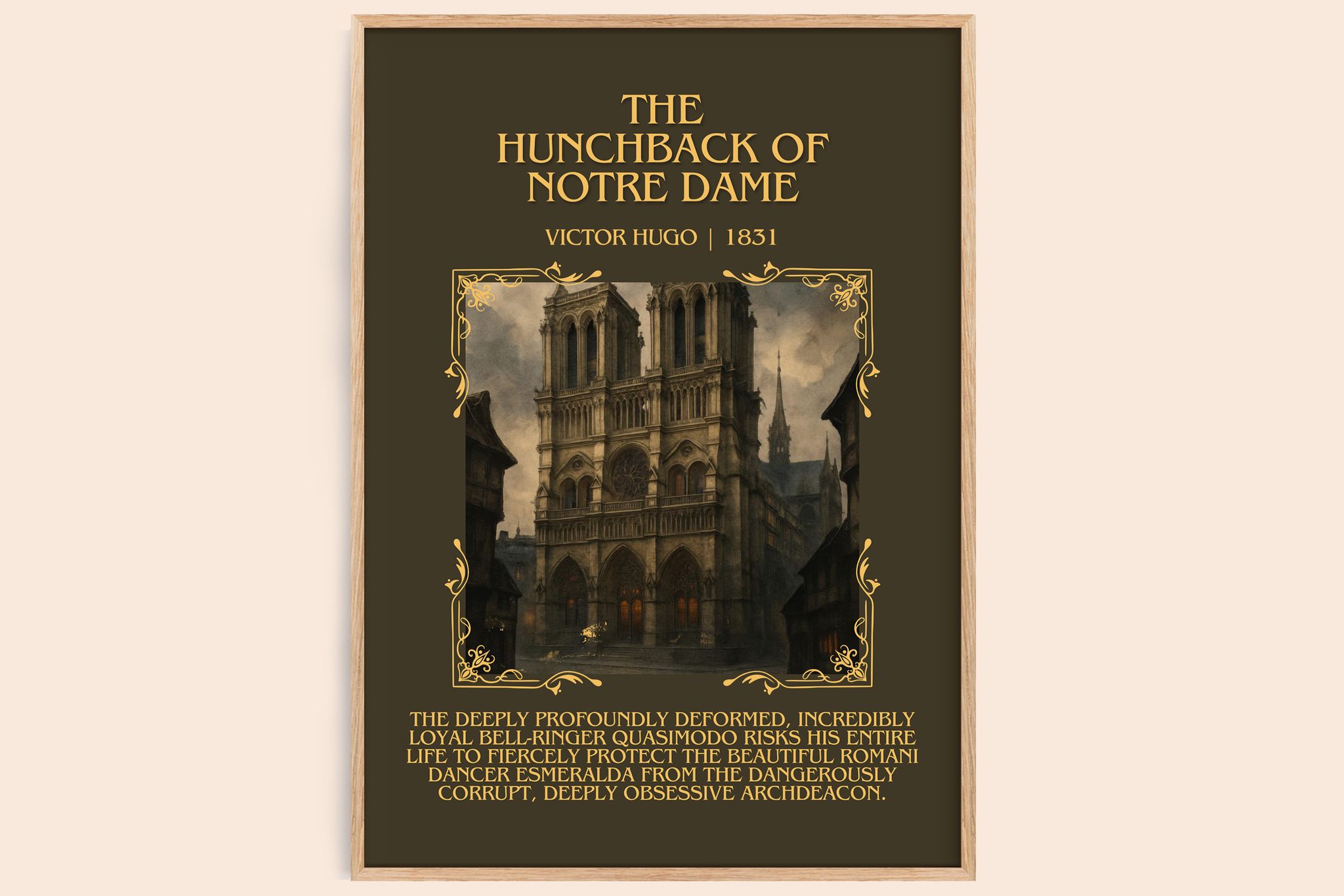 The Hunchback Of Notre Dame Minimalist Book Poster by Victor Hugo