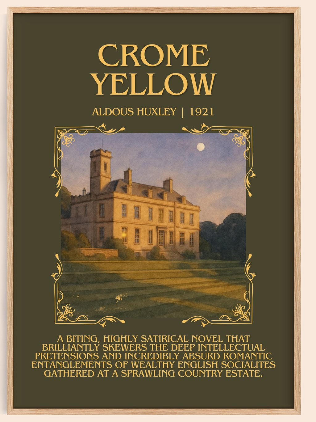 Crome Yellow Minimalist Book Poster by Aldous Huxley – book poster