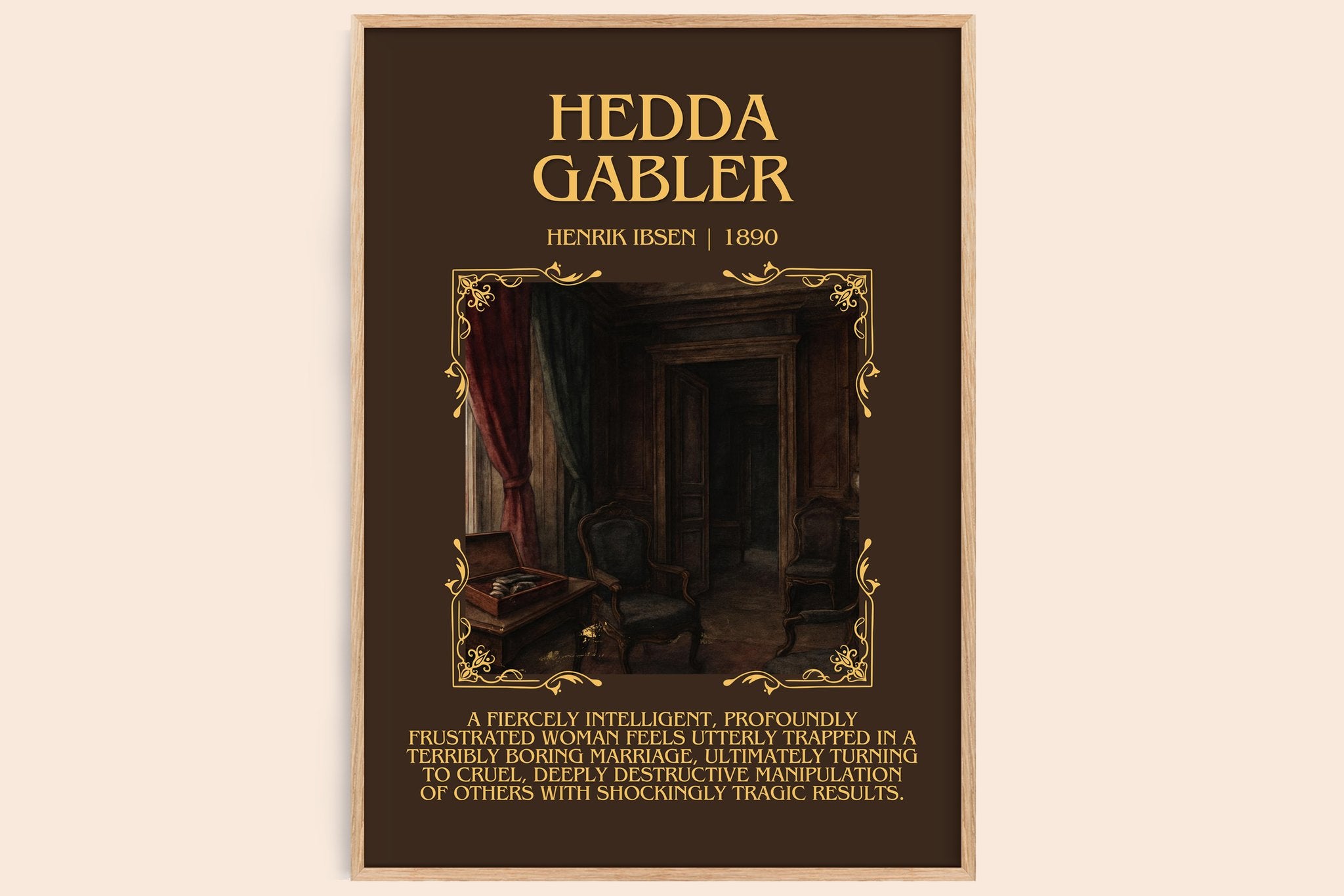 Hedda Gabler Minimalist Book Poster by Henrik Ibsen