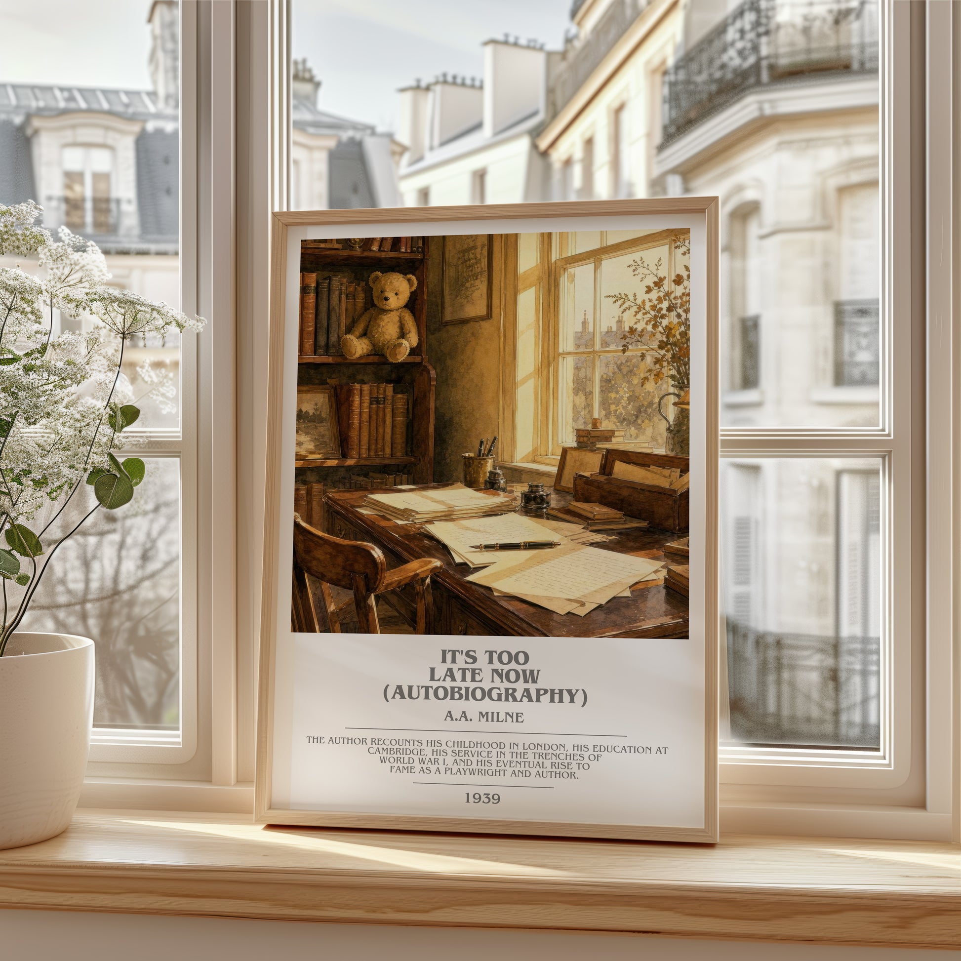 It'S Too Late Now (Autobiography) bookish poster colour and style options – A.A. Milne book art