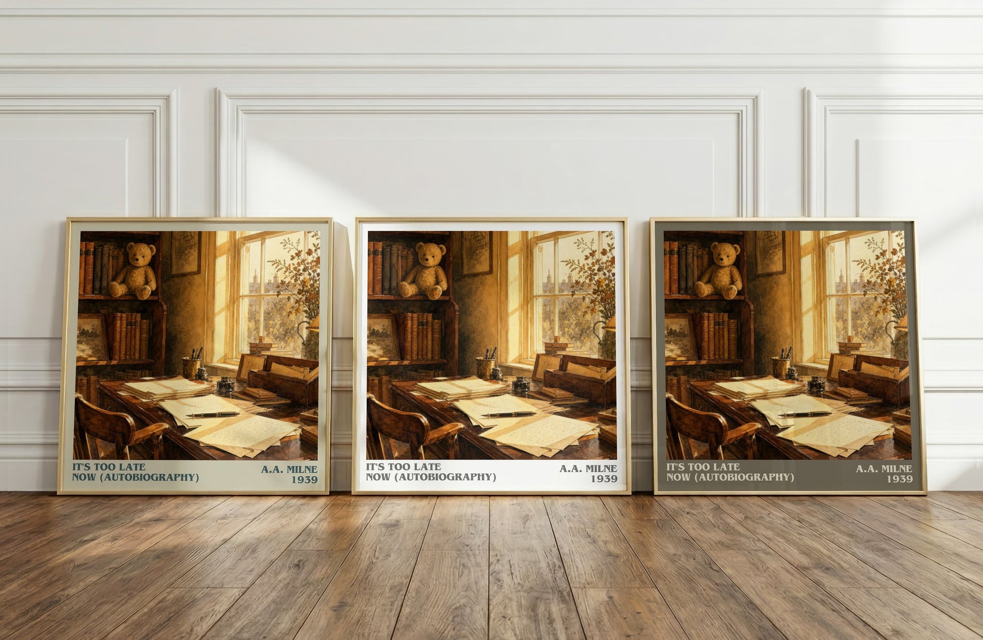 It'S Too Late Now (Autobiography) literary art print colour and style options – A.A. Milne book art