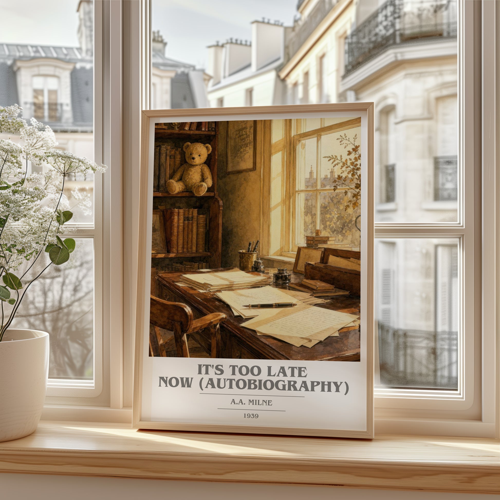 It'S Too Late Now (Autobiography) book cover poster colour and style options – A.A. Milne book art