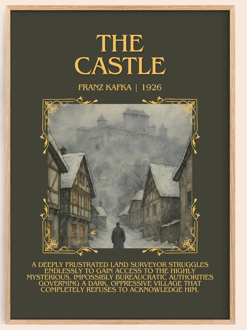 The Castle Minimalist Book Poster by Franz Kafka – book poster