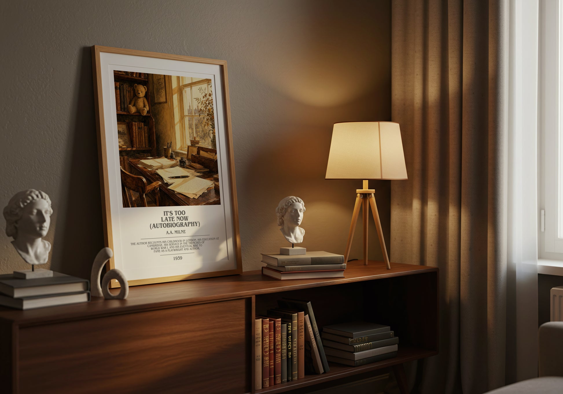 It'S Too Late Now (Autobiography) bookish book poster framed on wall – memoir wall art