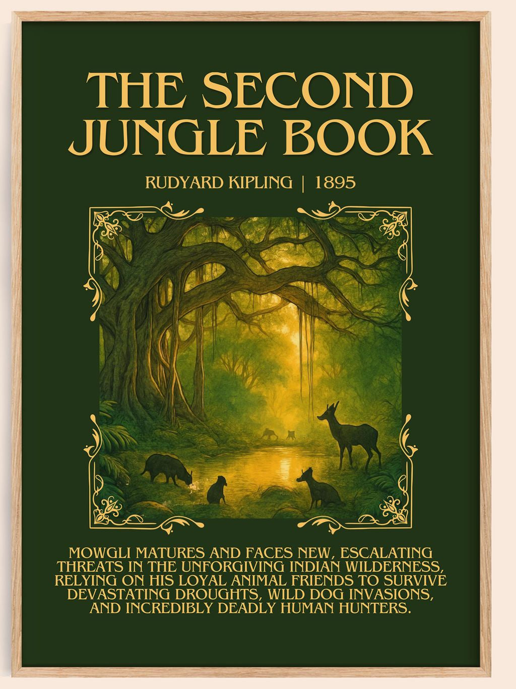 The Second Jungle Book Minimalist Book Poster by Rudyard Kipling – book poster