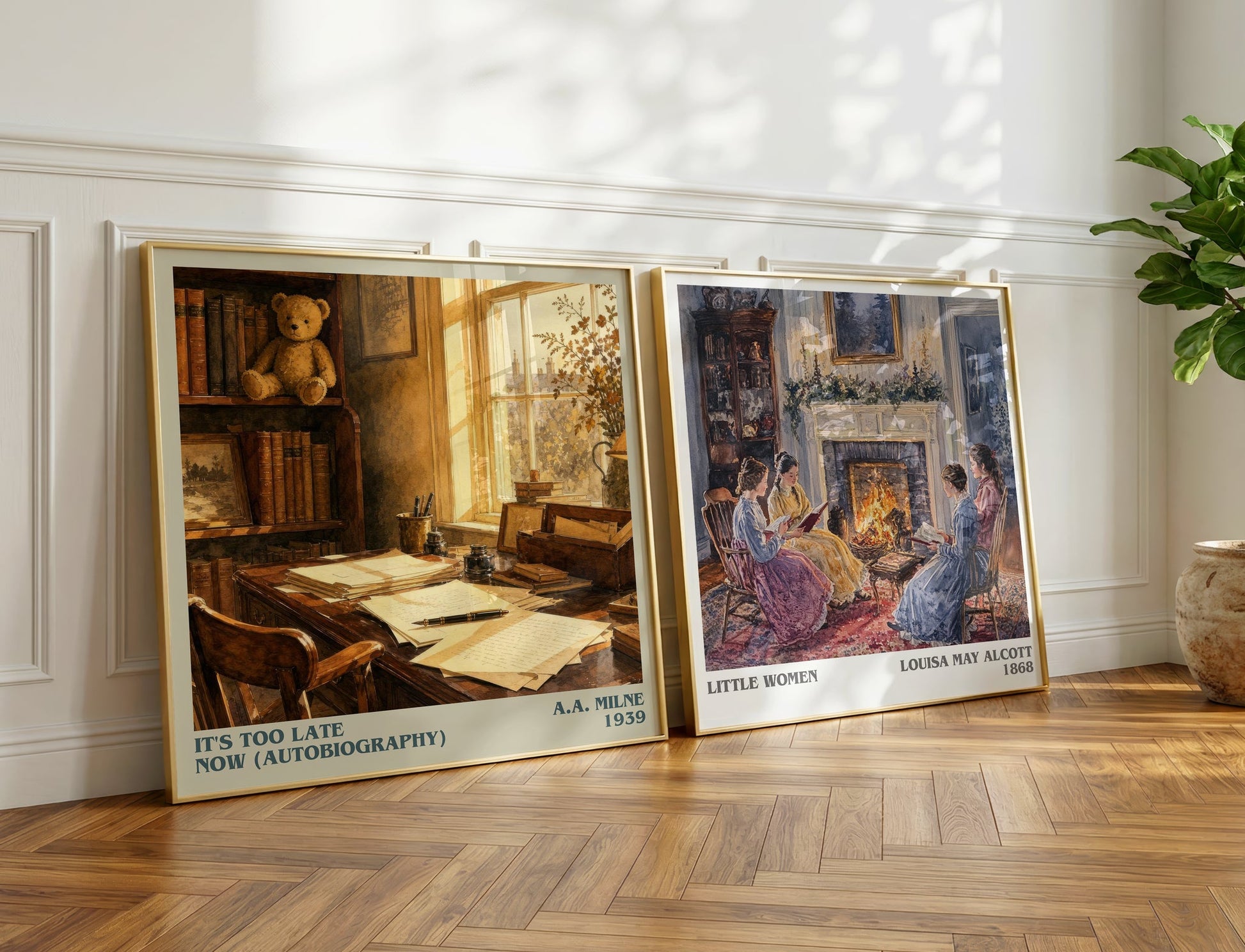 It'S Too Late Now (Autobiography) literary print on bookshelf – A.A. Milne fan gift