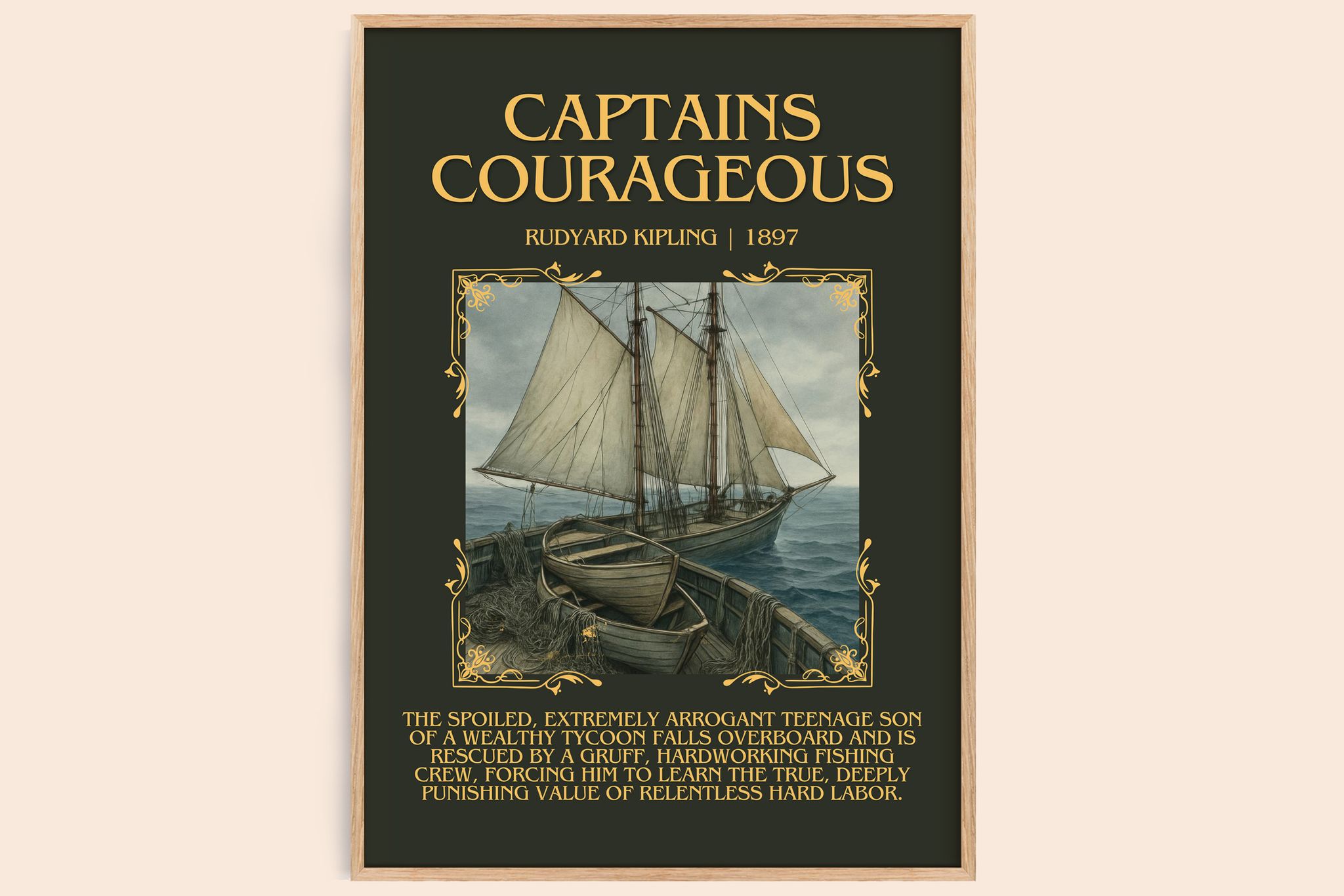 Captains Courageous Minimalist Book Poster by Rudyard Kipling