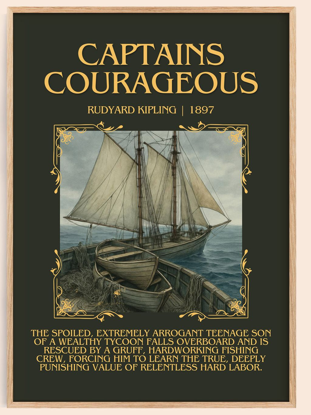 Captains Courageous Minimalist Book Poster by Rudyard Kipling – book poster