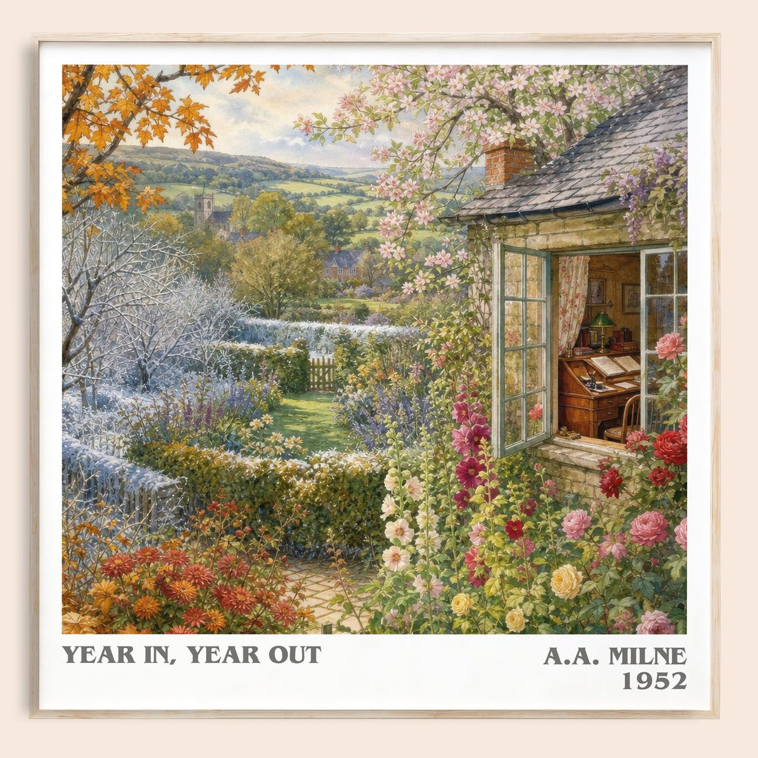 Year In, Year Out literary book poster by A.A. Milne – framed literary art print