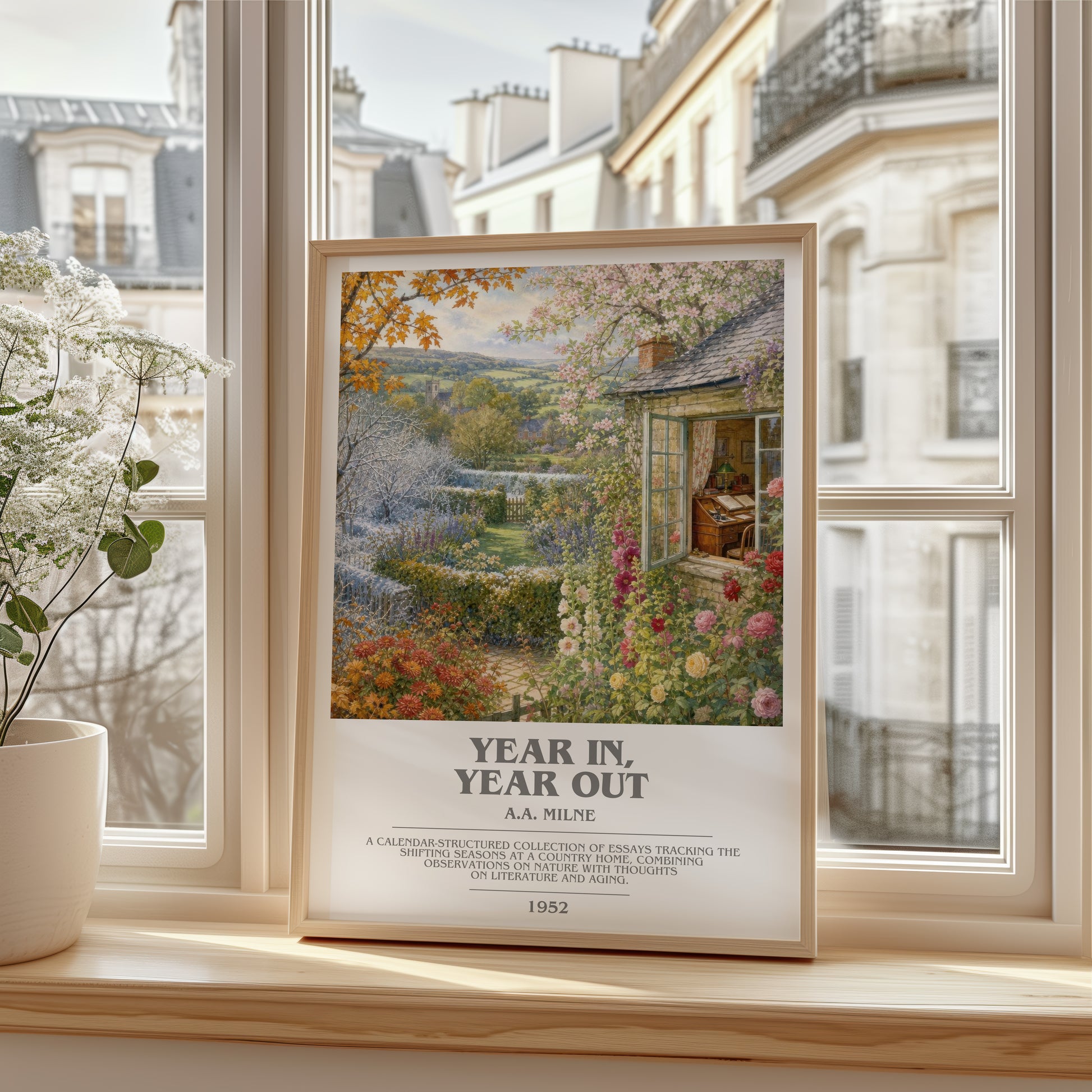 Year In, Year Out bookish poster colour and style options – A.A. Milne book art