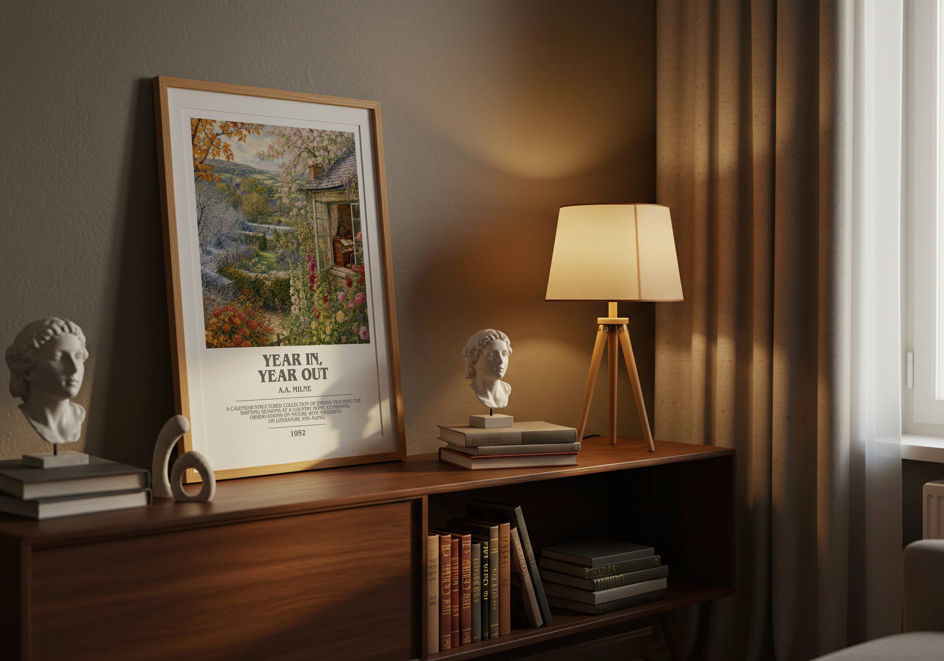 Year In, Year Out bookish book poster framed on wall – non fiction wall art