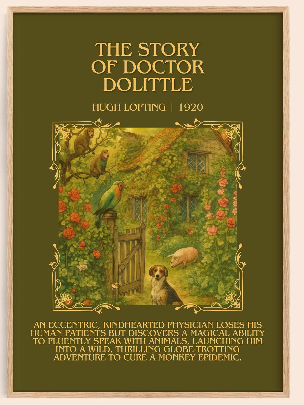 The Story Of Doctor Dolittle Minimalist Book Poster by Hugh Lofting – book poster