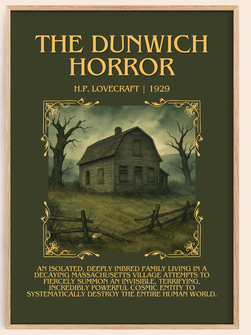 The Dunwich Horror Minimalist Book Poster by H.P. Lovecraft – book poster