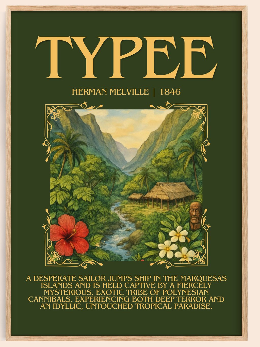 Typee Minimalist Book Poster by Herman Melville – book poster