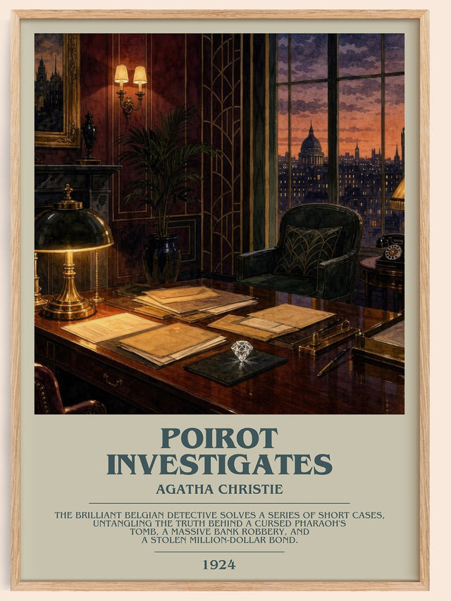 Poirot Investigates Bookish Wall Art by Agatha Christie