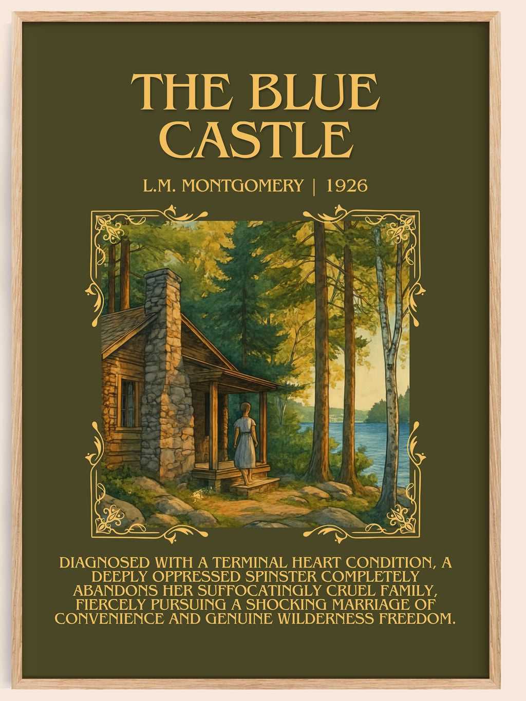 The Blue Castle Minimalist Book Poster by L.M. Montgomery – book poster