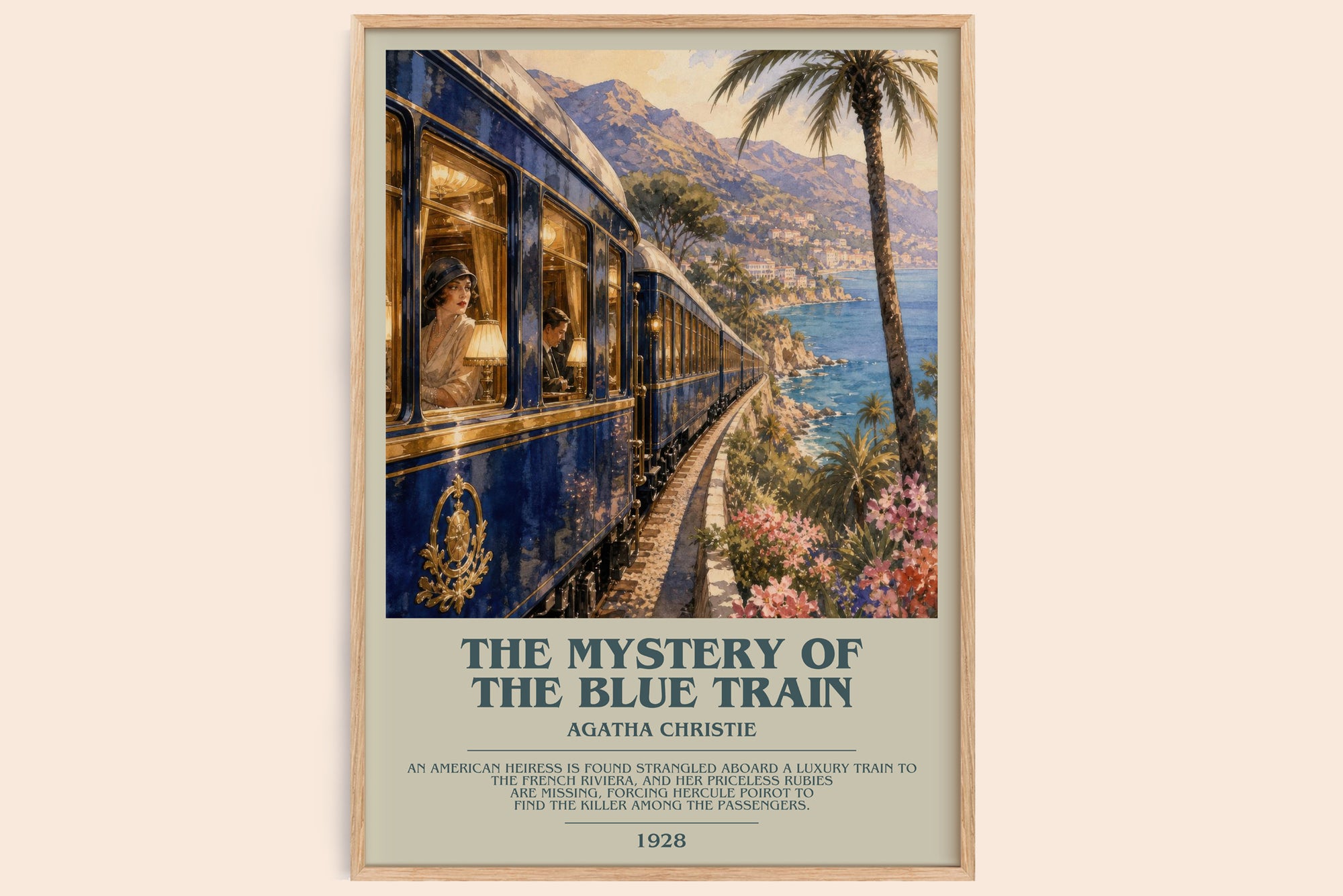 The Mystery Of The Blue Train Bookish Wall Art by Agatha Christie