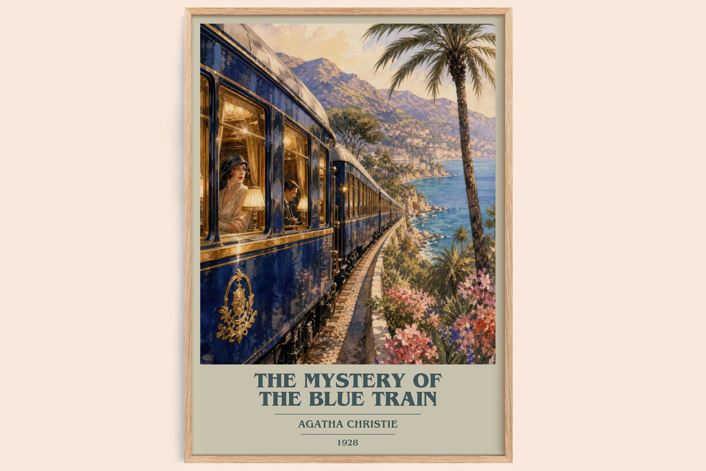 The Mystery Of The Blue Train Book Cover Poster by Agatha Christie