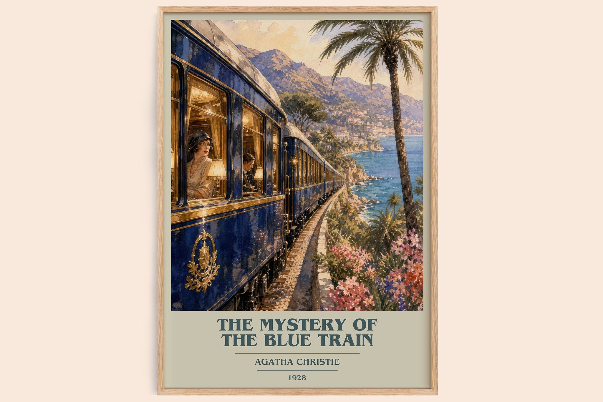 The Mystery Of The Blue Train Book Cover Poster by Agatha Christie