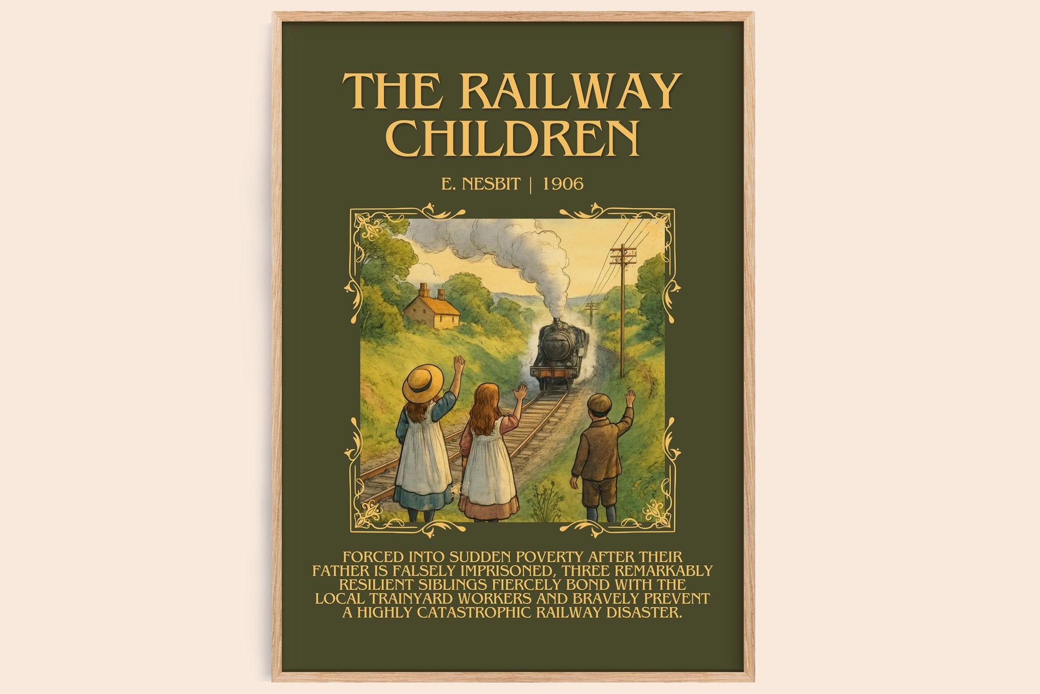 The Railway Children Minimalist Book Poster by E. Nesbit
